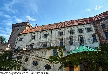 Medieval Castle With A Tower In Otmuchow In Poland