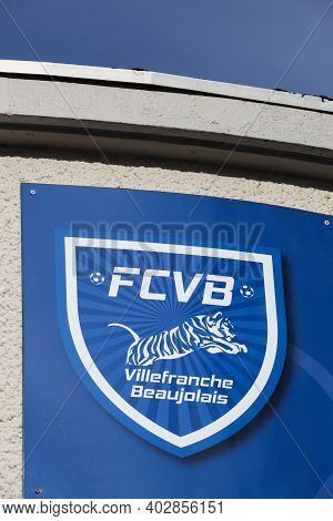 Villefranche, France - Octobre 8, 2020: Fcvb Logo On A Wall. Football Club Villefranche-beaujolais A