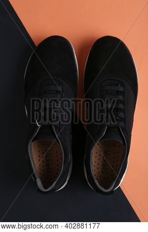 Jeddah Saudi Arabia January 6 2021 Geox Symbol Isolated On Black And Orange Background. Product Shot