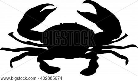 Crab Icon Isolated On White Background , Sea, Sea Life, Seafood