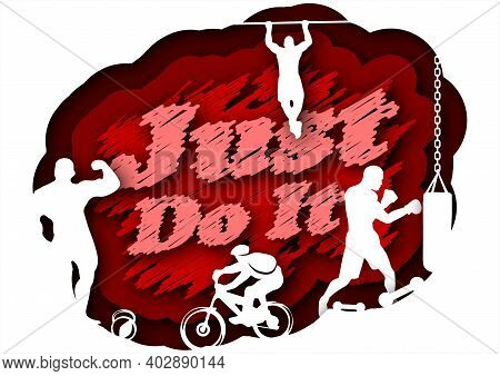 Vector Just Do It In Paper Art Style