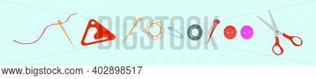 Set Of Eyelet Fabric Stock Cartoon Icon Design Template With Various Models. Modern Vector Illustrat