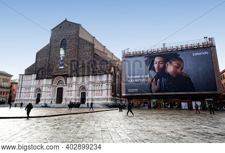 Bologna - Italy - January 4, 2021: Billboard Of Zalando, Torneremo Ad Abbracciarci (we Will Come Bac