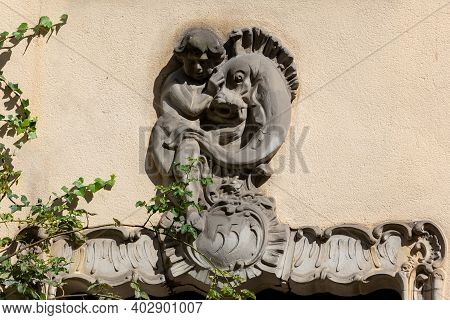 Architecture Detail At Piwna Street In Old Town In Gdansk. Poland