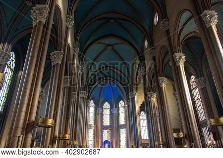 8 November 2020 Istanbul / Turkey Sent Antuan Catholic Church And Structure