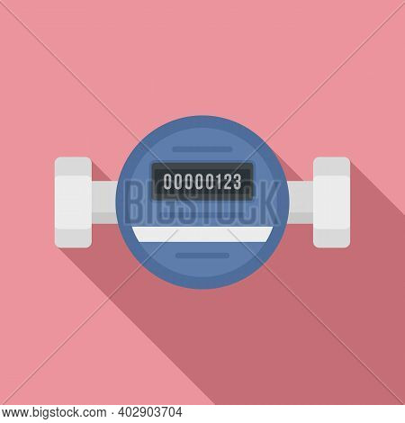 Water Home Counter Icon. Flat Illustration Of Water Home Counter Vector Icon For Web Design
