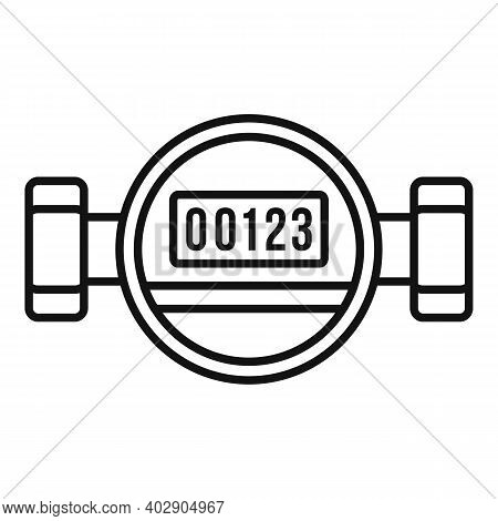 Water Home Counter Icon. Outline Water Home Counter Vector Icon For Web Design Isolated On White Bac