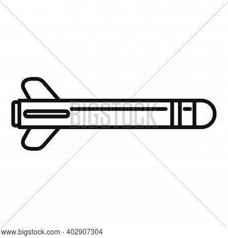Missile Flight Icon. Outline Missile Flight Vector Icon For Web Design Isolated On White Background