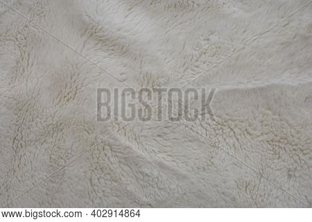 Beige Fuzzy Soft Fleecy Nap Texture. Natural Background Idea