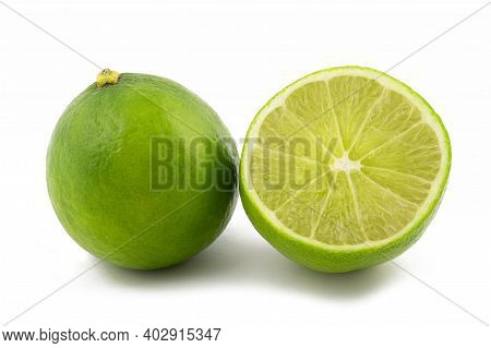 Fresh Lime Isolated On A White Background