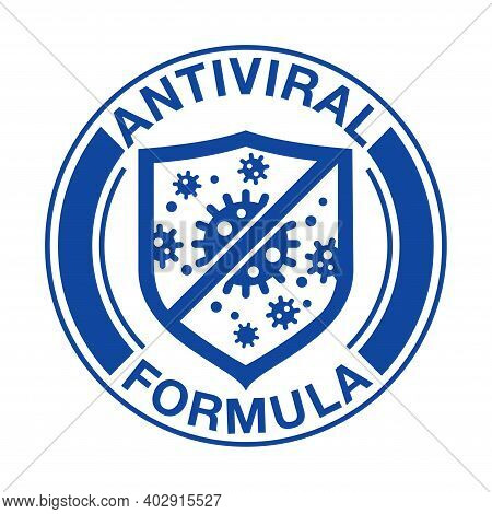 Antiviral Antibacterial Coronavirus Formula Shield Icon. Stop Sign, Health Protection, Hand Sanitize
