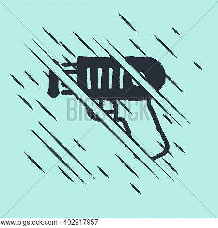 Black Police Electric Shocker Icon Isolated On Green Background. Shocker For Protection. Taser Is An