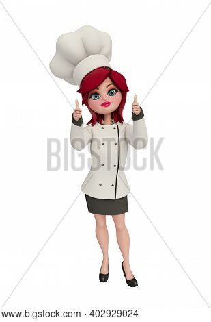 3d Illustration Of Chef With Thumsup Pose.