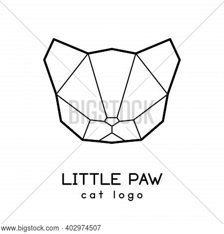 Vector Low Poly Kitten Face Logo Design