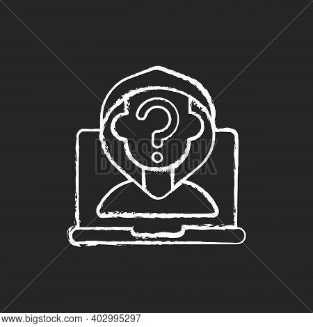 Anonymous Cyberbullying Chalk White Icon On Black Background. Cyberharassment Anonymity. Social Medi