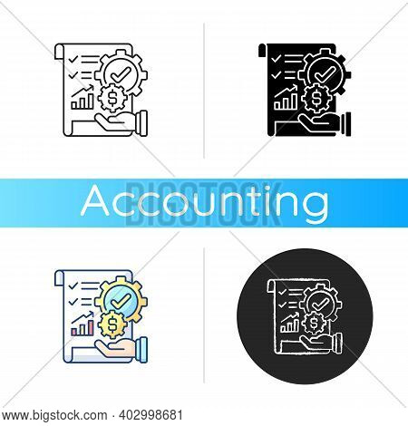 Management Accounting Icon. Process Of Preparing Reports About Business Operations That Help Manager
