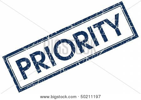 Priority Blue Rectangular Stamp