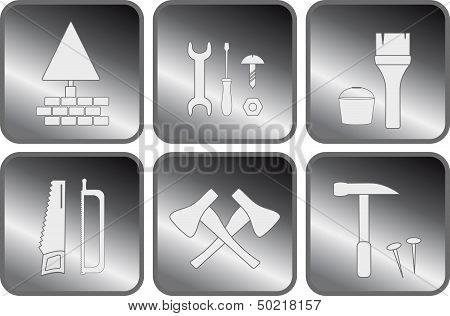set isolated icon with tools
