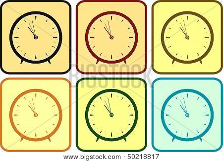 set colorful clock
