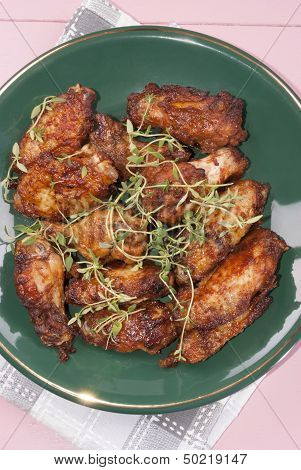 Grilled Chicken Wings On A Plate