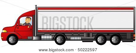 heavy truck with man with space for text