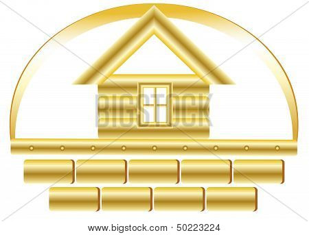 golden house and bricks