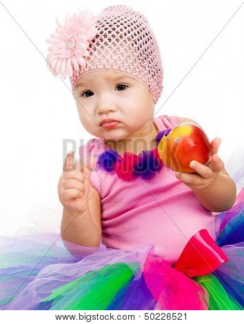Little girl in fairy costume on white backgroundme