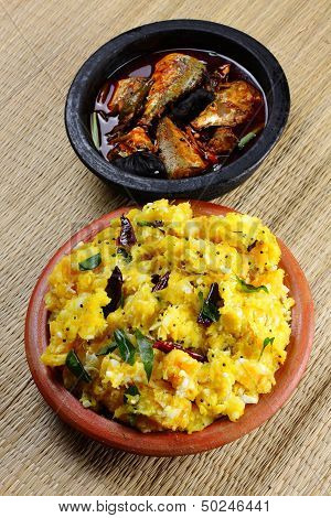 Spicy fish curry with tapioca