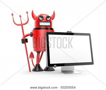 Robot Devil with monitor