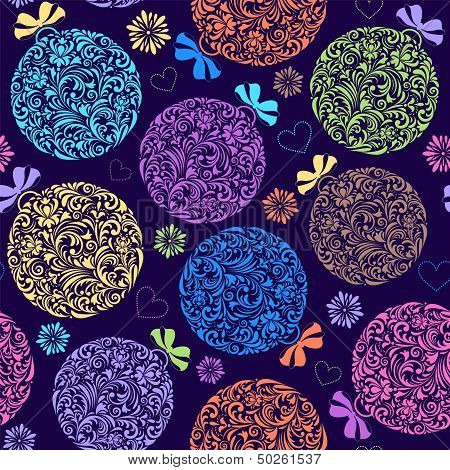 Pattern With Colorful Christmas Ball