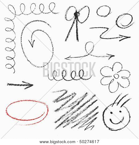 Set of hand drawn elements.
