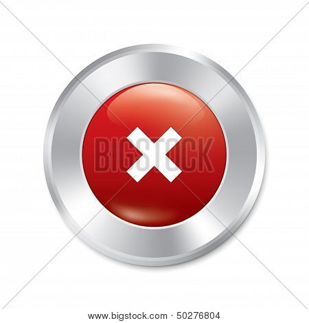 No button. Cancel sticker. Delete icon. Isolated.