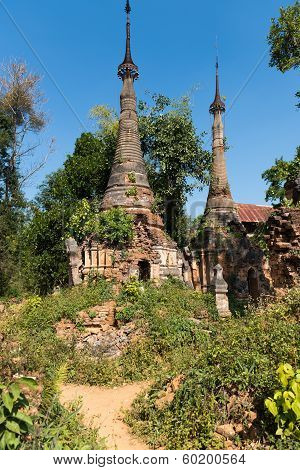 Ruins Of Ancient Burmese Buddhist Pagodas