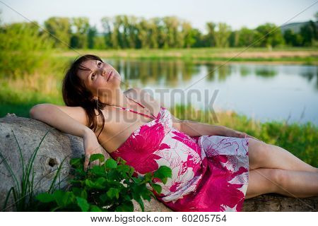 Pregnant Woman In Nature