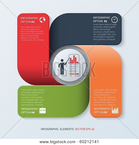 Modern Business Infographics Template with 4 steps, parts, options