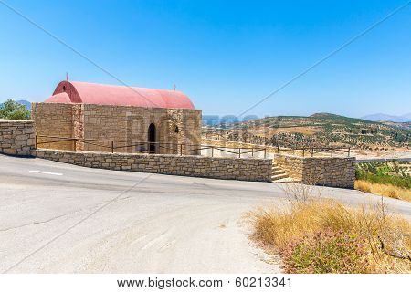 Monastery (friary) In Messara Valley At Crete Island In Greece. Messara - Is  Largest Plain In Crete