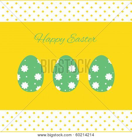 Happy easter card illustration with easter eggs