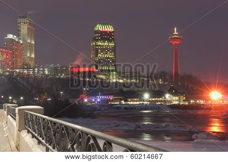 Niagara's Winter Night Skyline