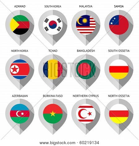 Marker from paper with flag for map