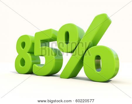 Eighty five percent off. Discount 85%. 3D illustration.