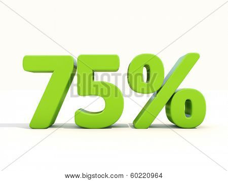 Seventy five percent off. Discount 75%. 3D illustration.
