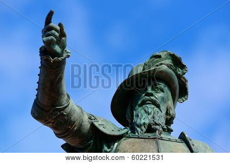 Juan Ponce De Leon statue in old San Juan, Puerto Rico