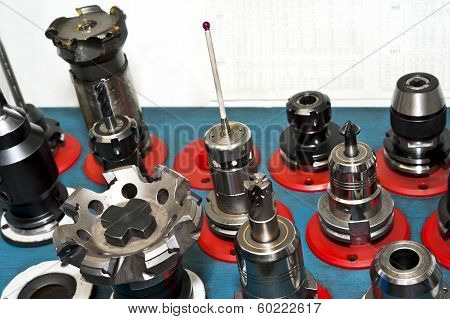 Cnc Tools. Milling Industry. Closeup.