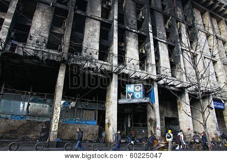 Trade Union Building Aftermath The Fire During Anti-government Protests