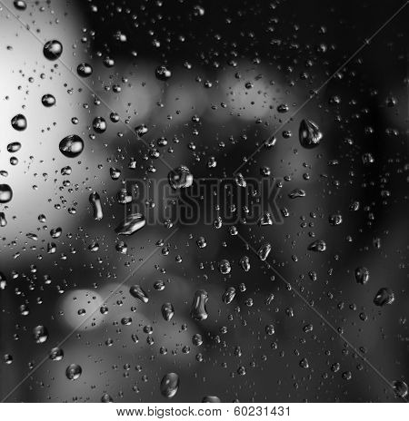 Water Drops On Glass