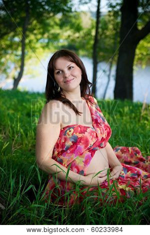 Pregnant Woman In Nature