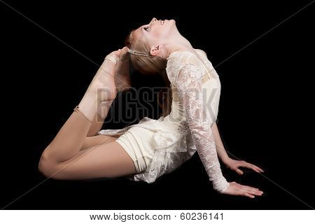 Young Girl Dance Feet Touch Head