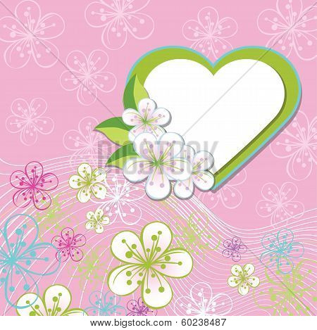 Floral Design For Wedding Template.spring Flowers,line Background