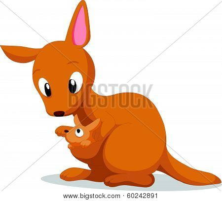 Cute kangaroo cartoon