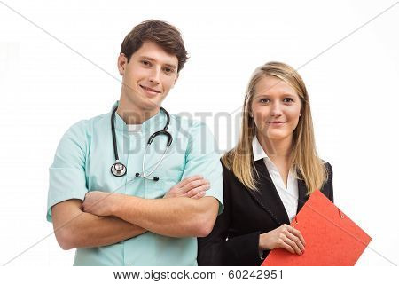 Cheerful Couple In Work